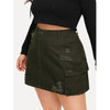 Women Mini Slim Skirt (Color:Army Green Size:XL)
