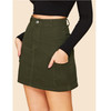 Fashion Mini Short Skirt (Color:Army Green Size:S)