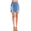 Ripped Sexy Package Hip Skirt Denim Skirt (Color:Baby Blue Size:XXL)