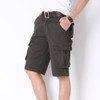 Multi-pocket Overalls Comfortable and relaxed Casual Shorts (Color:Army Green Size:36)