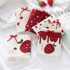 6 PCS Cotton Mid-waist Love Strawberry Ladies Briefs (Color:White Full Size:printed Love Heart_XL)