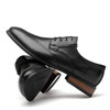 First Layer Cowhide + Microfiber Inner Solid Color Business Formal Shoes for Men (Color:Black Size:41)