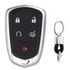 Electroplating TPU Single-shell Car Key Case with Key Ring for Cadillac ATSL / XT5 / XTS / XT4 / CT6(Silver)