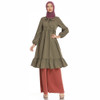 Slim Waist Dress Wide Leg Pants Set (Color:Army Green Size:XXL)