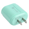 13-222 QC3.0 USB + 2.1A Dual USB Ports Macarons Travel Charger, US Plug(Green)