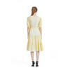 V-neck Fashion Simple Solid Color Waist Dress (Color:Light Yellow Size:XXL)