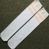 High Knee Socks Stripes Cotton Sports School Skate Long Socks for Kids(White+Pink Strip)