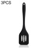3 PCS One-piece High Temperature Resistant Silicone Non-stick Spatula Kitchen Kitchenware Leak Shovel(Black)