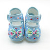 3 Pairs Baby Infant Shoes Girls Dot Lace Soft Sole Prewalker Warm Casual Flats Shoes(Butterfly Blue)