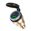 Motorcycle European-style Small-caliber Aluminum Alloy QC 3.0 + PD Fast Charge USB Charger, Shell Color:Gold(Blue Light)