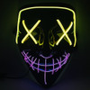 Halloween Festival Party X Face Seam Mouth Two Color LED Luminescence Mask(Yellow Purple)