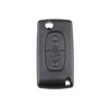 For PEUGEOT Car Keys Replacement 2 Buttons Square Car Key Case with Grooved and Holder