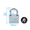 4 PCS Square Blade Imitation Stainless Steel Padlock, Specification: Short 40mm Not Open