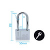 4 PCS Square Blade Imitation Stainless Steel Padlock, Specification: Long 50mm Open