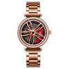 SANDA P1074 Cool Couple Steel Band Quartz Watch Wheel Series Dial Ladies Watch(Rose Gold)
