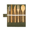 2 PCS Travel Creative Bamboo Straw Dinnerware Knives Fork Spoon Chopsticks Set with Cloth Bag(Green)