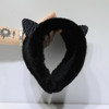 Cat Ear Shape Earmuffs Female Autumn and Winter Warm Ear Cover, Size: One Size(Black)
