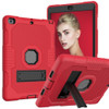 Contrast Color Robot Shockproof Silicone + PC Protective Case with Holder For iPad 9.7 (2017/2018)(Red Black)