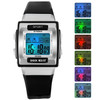SYNOKE 66188 Student Square Dial Colorful Luminous Waterproof Electronic Watch(Black)