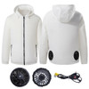 Outdoor Cooling Sun Protection Work Clothes with Fan, Size:L(White)