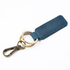 2 PCS Handmade Crazy Horse Leather Retro Keychain Car Couple Keychain, Specification: Double Ring(Blue)