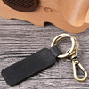2 PCS Handmade Crazy Horse Leather Retro Keychain Car Couple Keychain, Specification: Double Ring(Coffee)