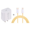 SDC-20W PD USB-C / Type-C Travel Charger + 1m 20W USB-C / Type-C to 8 Pin Data Cable Set, US Plug(Yellow)