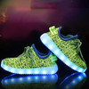 Low-Cut LED Colorful Fluorescent USB Charging Lace-Up Luminous Shoes For Children, Size: 26(Fluorescent Green)