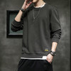 Fall/winter Loose Sweater Men Bottoming Shirt (Color:Gray Size:XL)