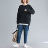 Loose Belly Slimming Top Plus Velvet Thick Sweater (Color:Black Size:M)