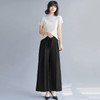 Pleated Casual Pants Show Thin Temperament Stretch Wide-leg Pants (Color:Grey Size:Free Size)
