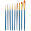 ZHU TING 20 PCS / 2 Sets Pearl Rod Nylon Hair Combination Brush Oil Paint Brush(Blue Rods)