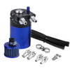 Universal Racing Aluminum Oil Catch Can Oil Filter Tank Breather Tank, Capacity: 300ML(Black Blue)