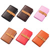 2 PCS PU Leather Credit Card Bag Portable Business Card Case(Brown)
