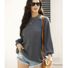 Round-neck Strapless Heart Hollowing Knit Sweater (Color:Gray Size:M)