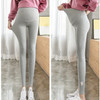 Autumn And Winter Tide Mother Leggings, Autumn Outer Wear Trousers, Threaded Feet Pants (Color:Light Grey Size:M)