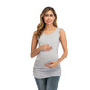 Round Neck Solid Color Nursing Vest (Color:Light Grey Size:XXL)