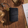 2 PCS Ultra-Small Mini TN Hand Account Book Handmade Note Book Leather Notebook Portable Travel Diary(Crazy Horse Skin Black)