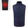 USB Security Smart Constant Temperature Fever Men Stand Collar Cotton Vest (Color:Blue Size:XXXXL)