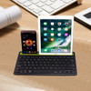 B908 Ultra-slim 78 Keys Bluetooth Wireless Keyboard with Concave Mobile Phone Holder (Black)