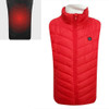 USB Security Smart Constant Temperature Fever Men Stand Collar Cotton Vest (Color:Red Size:XXL)