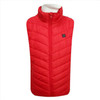 USB Security Smart Constant Temperature Fever Men Stand Collar Cotton Vest (Color:Red Size:XXL)