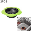 2 PCS Portable Handheld Outfall Water Tank Strainer Sink Filter Floor Drain Bathroom Kitchen Gadget(Green)