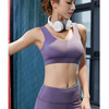 Non-steel Ring Beautiful Back Sports Bra Moisture Wicking Fitness Underwear (Color:Purple Size:L)