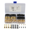 A6301 600 in 1 RV High-bow Double-sided Serrated Hanger Hooks with Self-tapping Screws(Gold + Black)