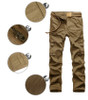 Men Casual Plus Size Multi-pocket Overalls (Color:Khaki Size:33)