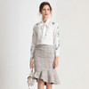 Women Bowknot Sequin Embroidery Shirt Irregular Fishtail Skirt Two-piece Suit (Color:As Show Size:XL)