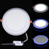 18W + 6W White + Blue Round LED Double Panel Light, Wide Voltage Isolation Two Color Wall Ceiling Lamp with 3 luminescence Mode, AC 100-265V, Size: 245x245x10mm, Cutout Size: 210mm