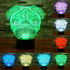 Dog Shape 3D Touch Switch Control LED Light , 7 Color Discoloration Creative Visual Stereo Lamp Desk Lamp Night Light