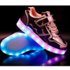 USB Charging LED Light Shoes Comfortable Breathable Casual Shoes(Color:Mirror Pink Size:32)